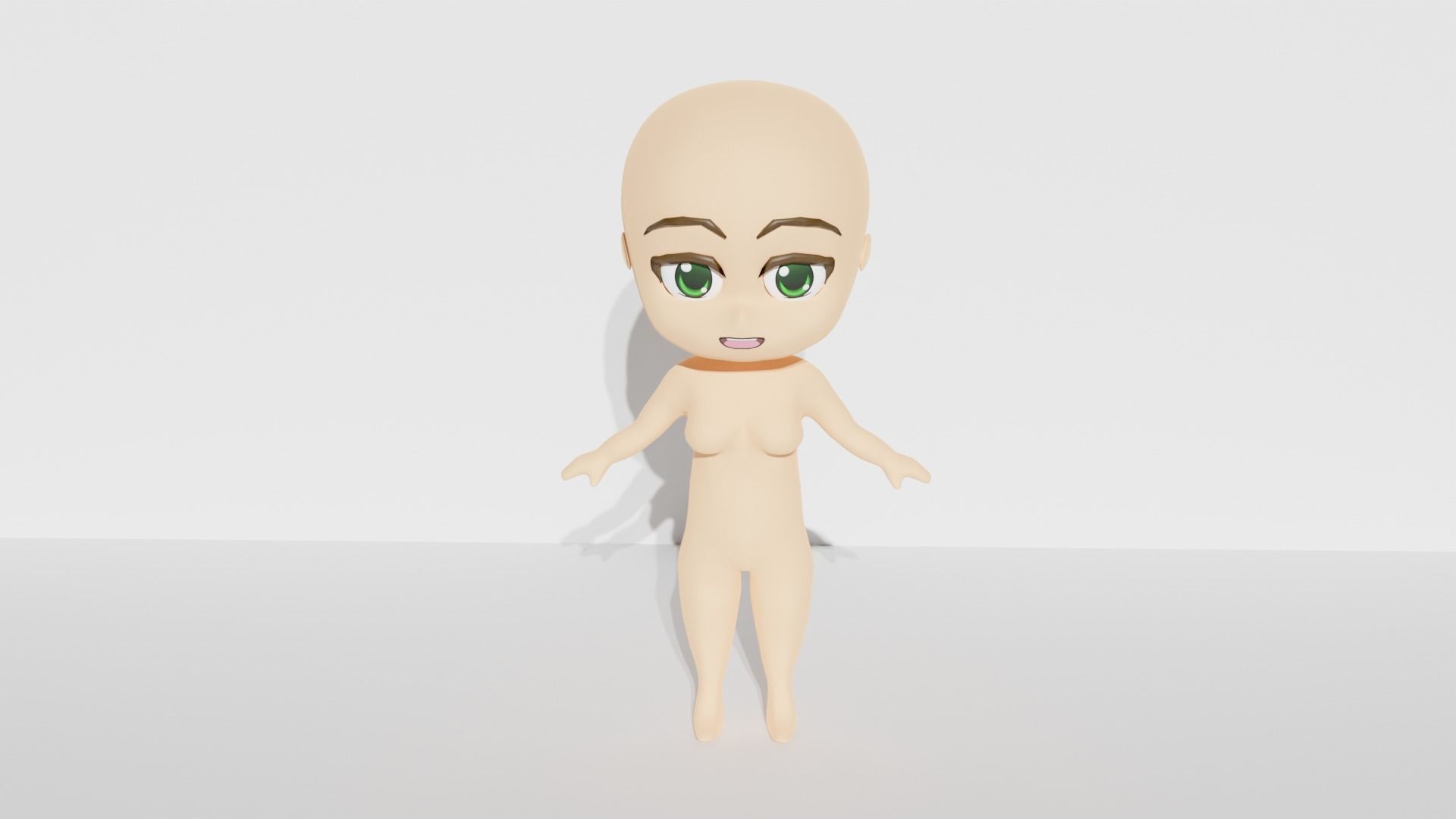 Chibi Female Base 3D print model_2