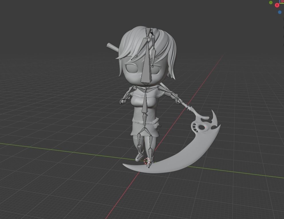 Chibi Female Base 3D print model_7