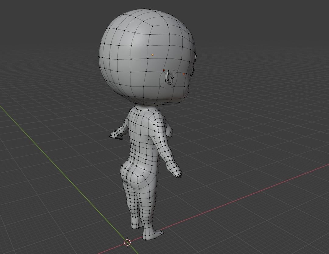 Chibi Female Base 3D print model_18