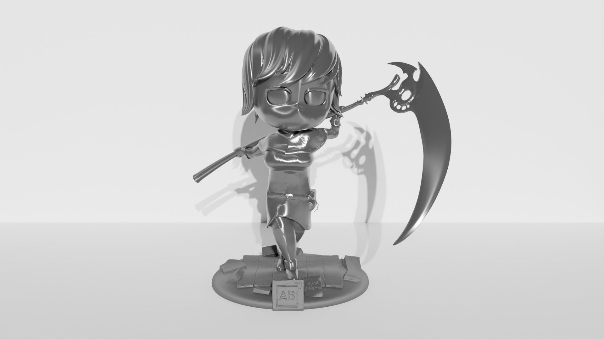 Chibi Female Base 3D print model_5