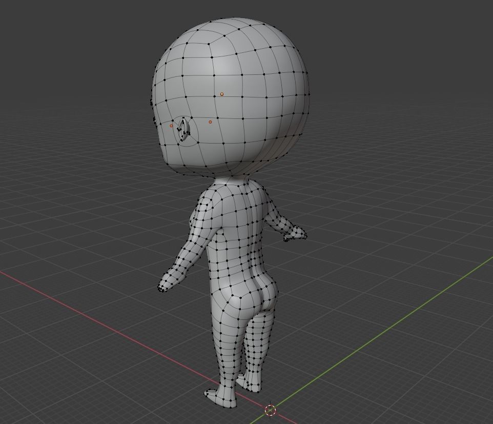 Chibi Female Base 3D print model_15