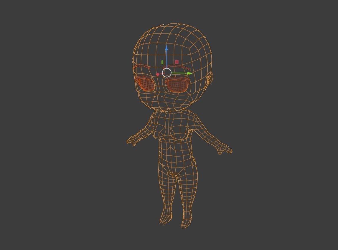 Chibi Female Base 3D print model_20