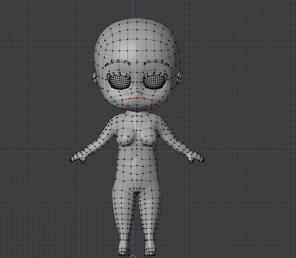 Chibi Female Base 3D print model_17