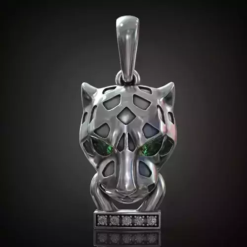 Panther pendant emerald eyes 3D print model