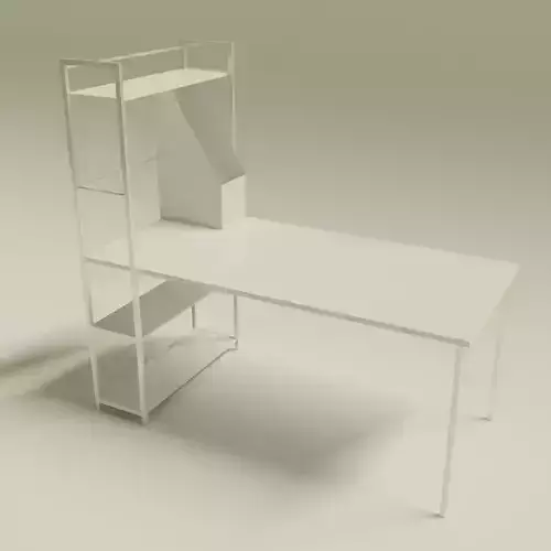 White Shelf Desk