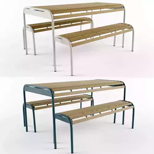 Mead Garden Outdoor Bench set 3D model