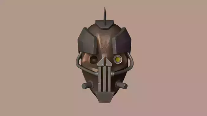 Steampunk Robot Helmet - SciFi Character Design Low-poly 3D model
