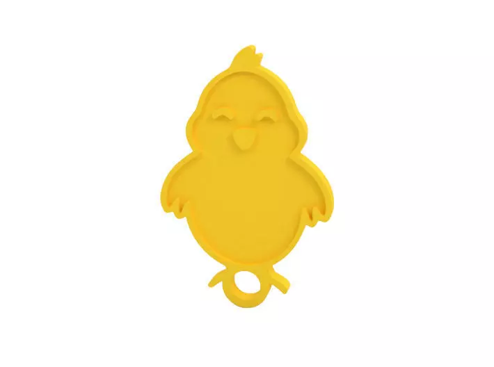 Keychain chickadee teether 3D print model_0