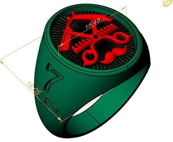 Barber ring 3D print model_2