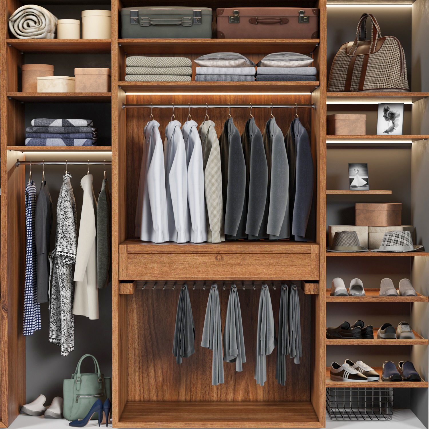Wardrobe with clothes 3D model_6