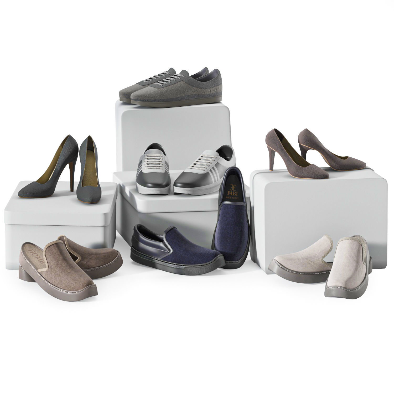 Wardrobe with clothes 3D model_10