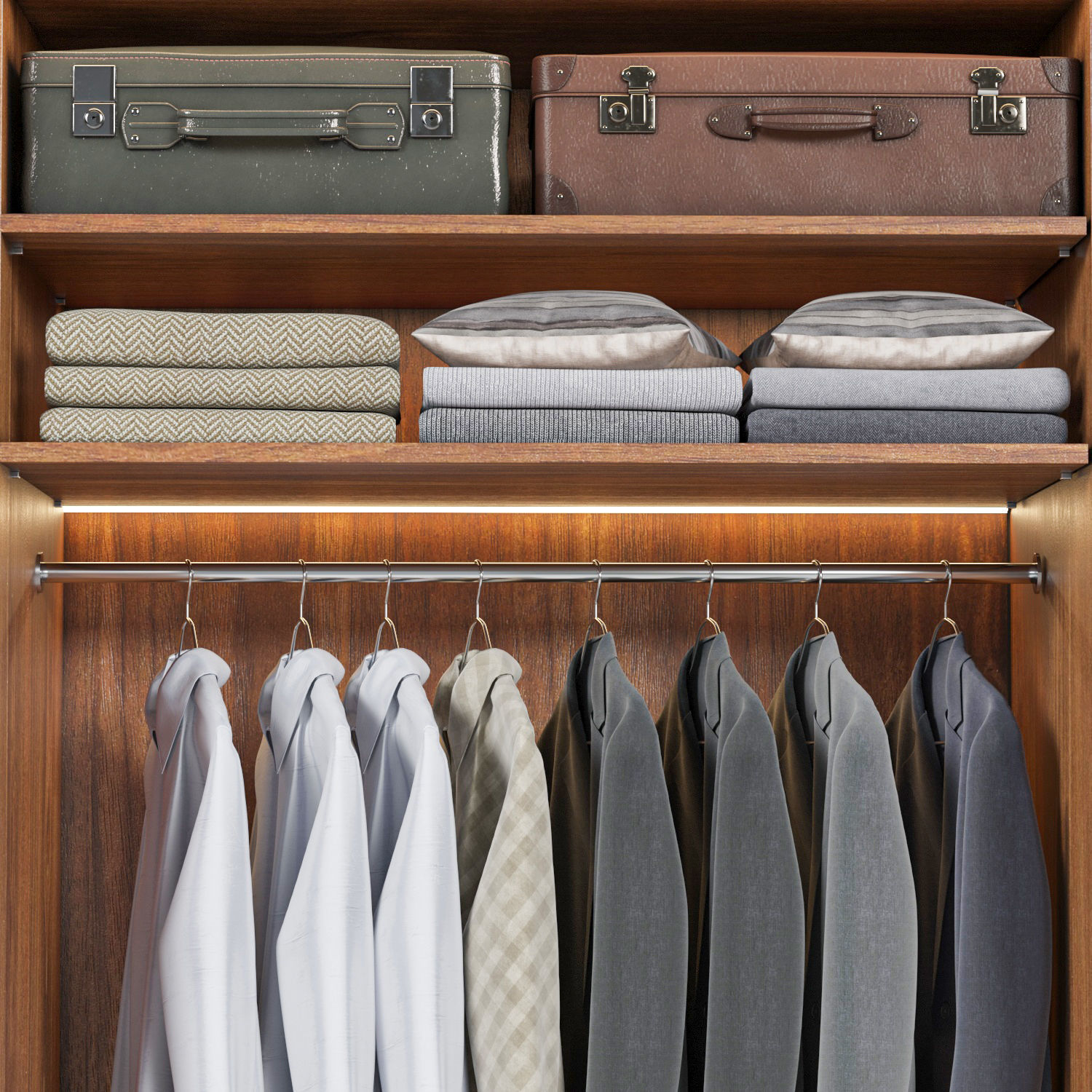 Wardrobe with clothes 3D model_3