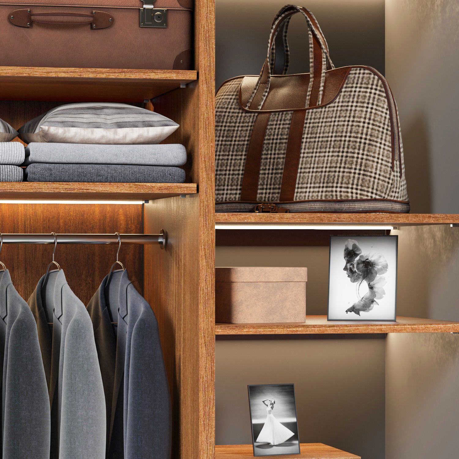 Wardrobe with clothes 3D model_4