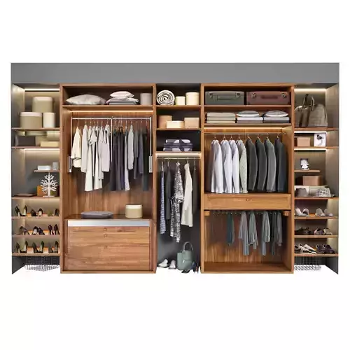 Wardrobe with clothes 3D model Wardrobe with clothes 3D model