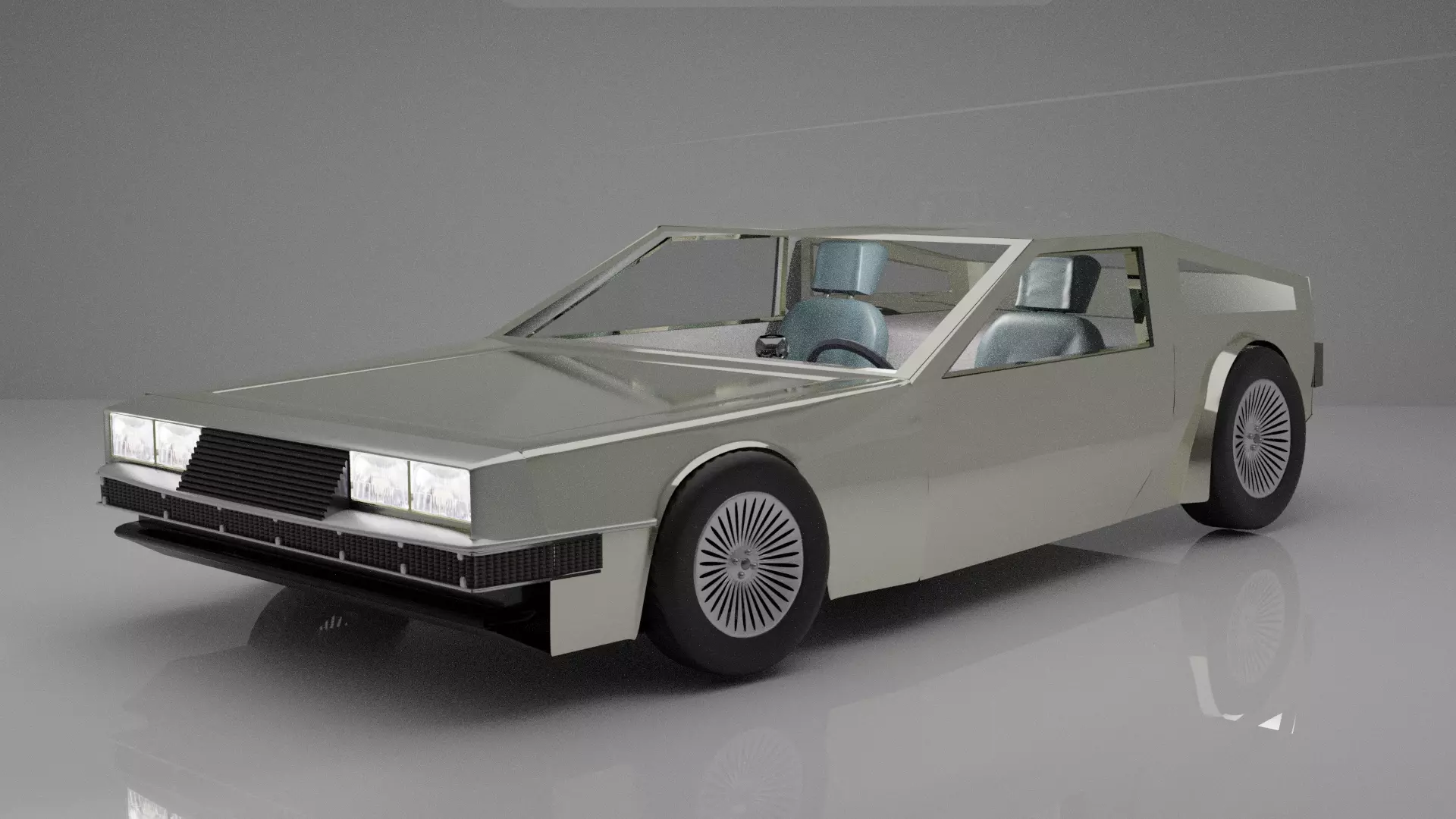 Delorean car from back to future 3D model_0