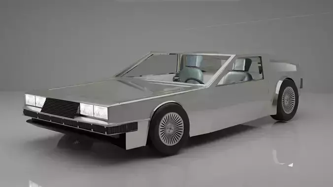 Delorean car from back to future 3D model