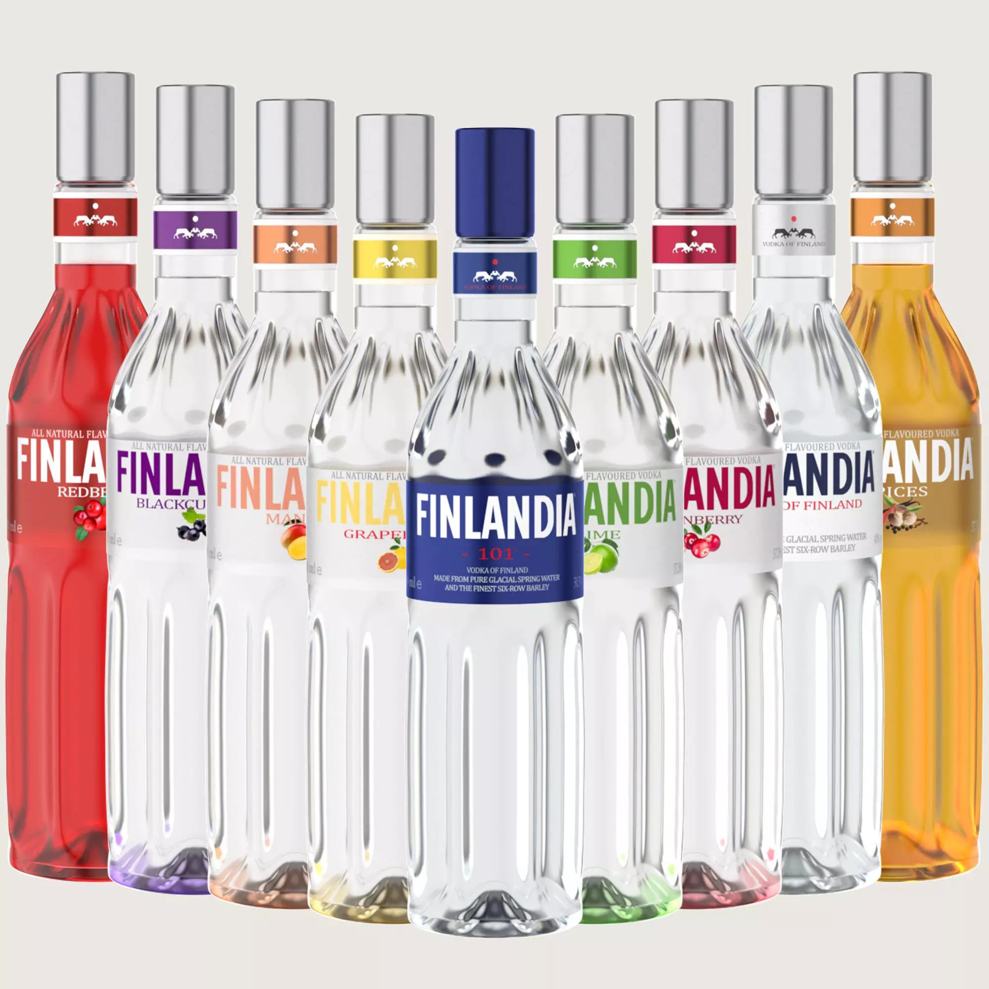 Finlandia Original Classic Bottle Vodka Of Finland Collection Low-poly 3D model