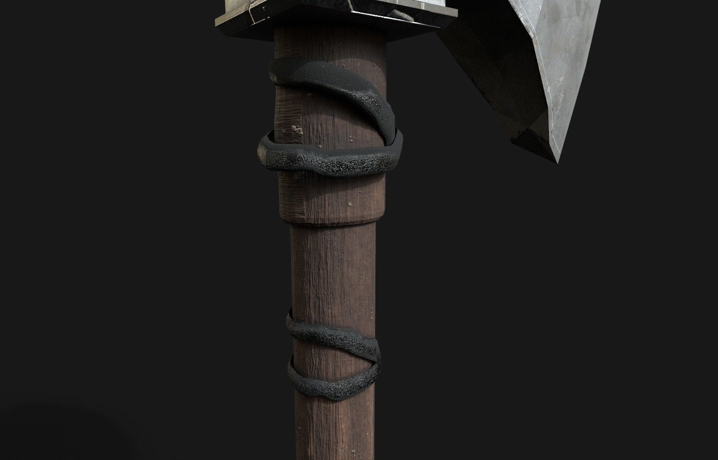 Turkic Battle Axe PBR Game Ready  Low-poly 3D model_8