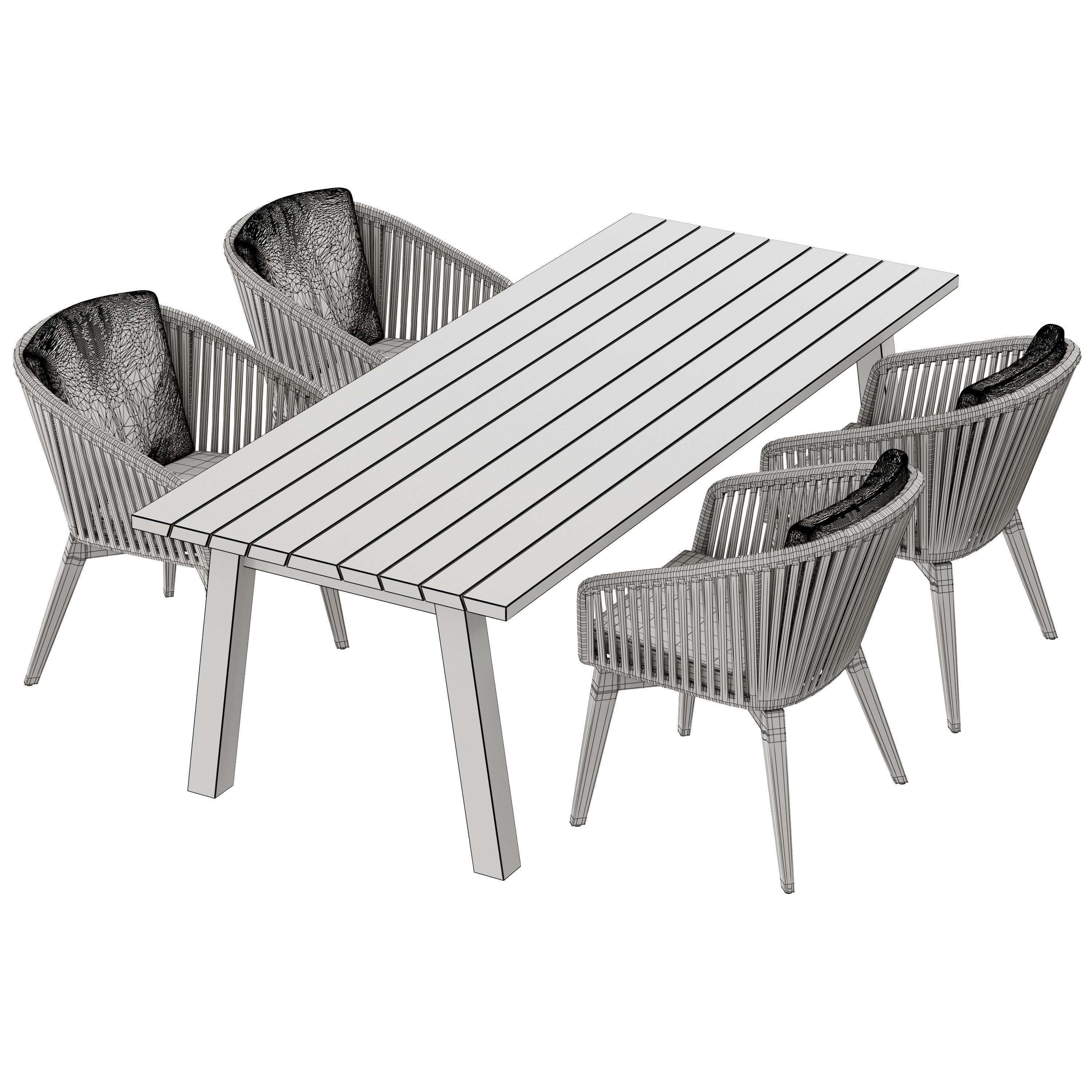 4so santander dining set 3D model_5