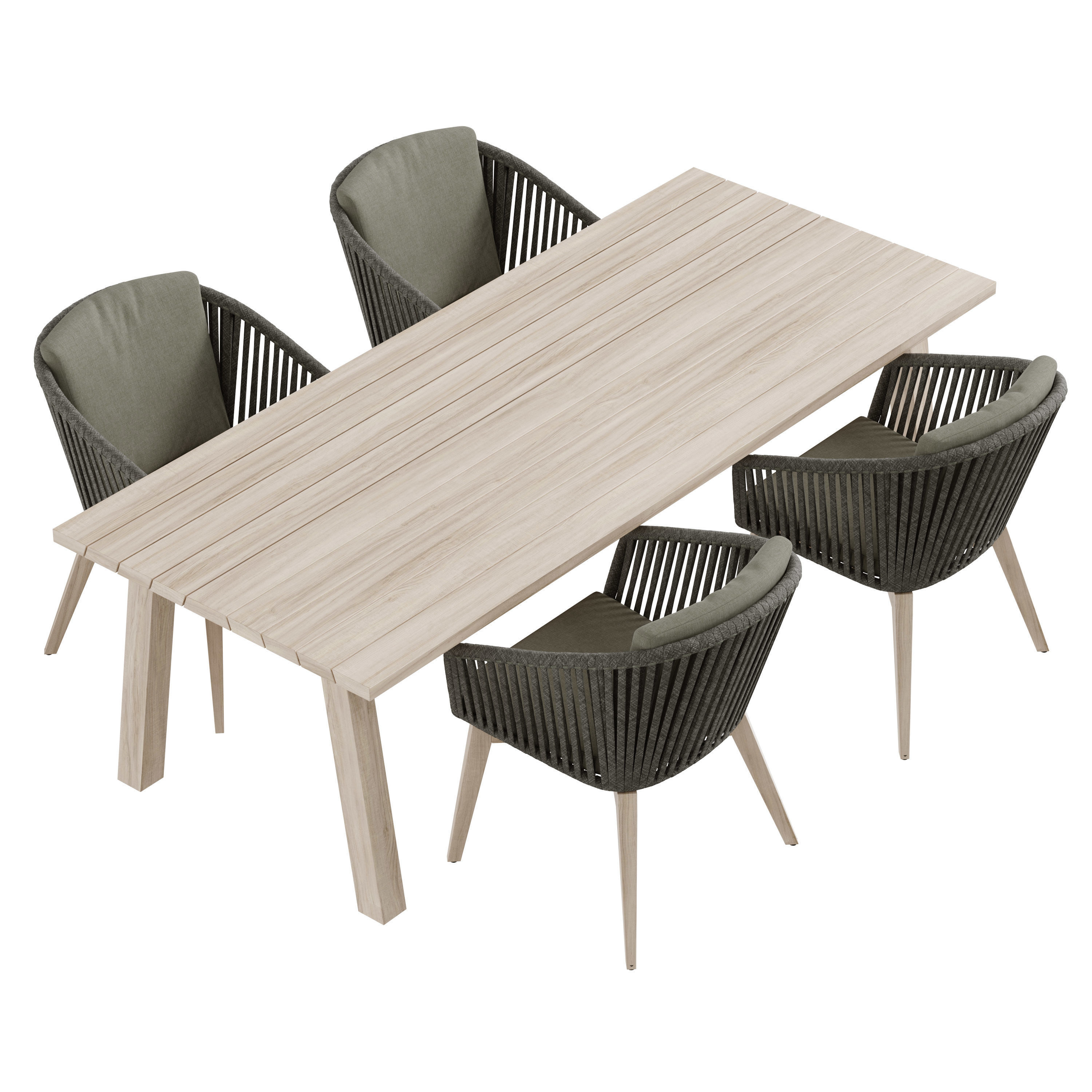 4so santander dining set 3D model_1
