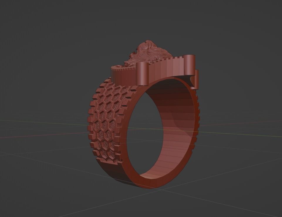 ring sculp tiger helmet 3D print model_3