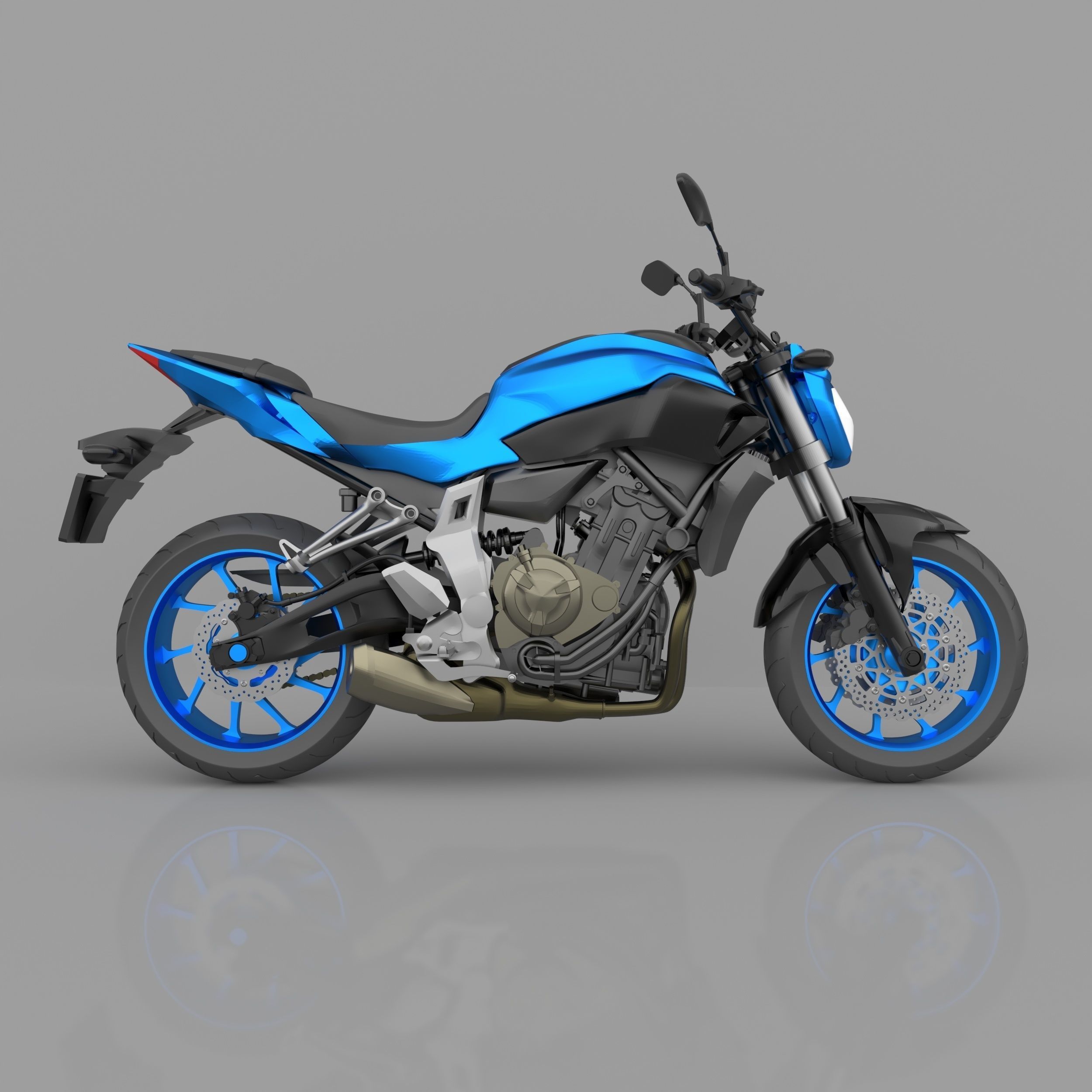Yamaha MT-07  FZ-07 Street Motorcycle Ready to Print STL File 3D print model_4