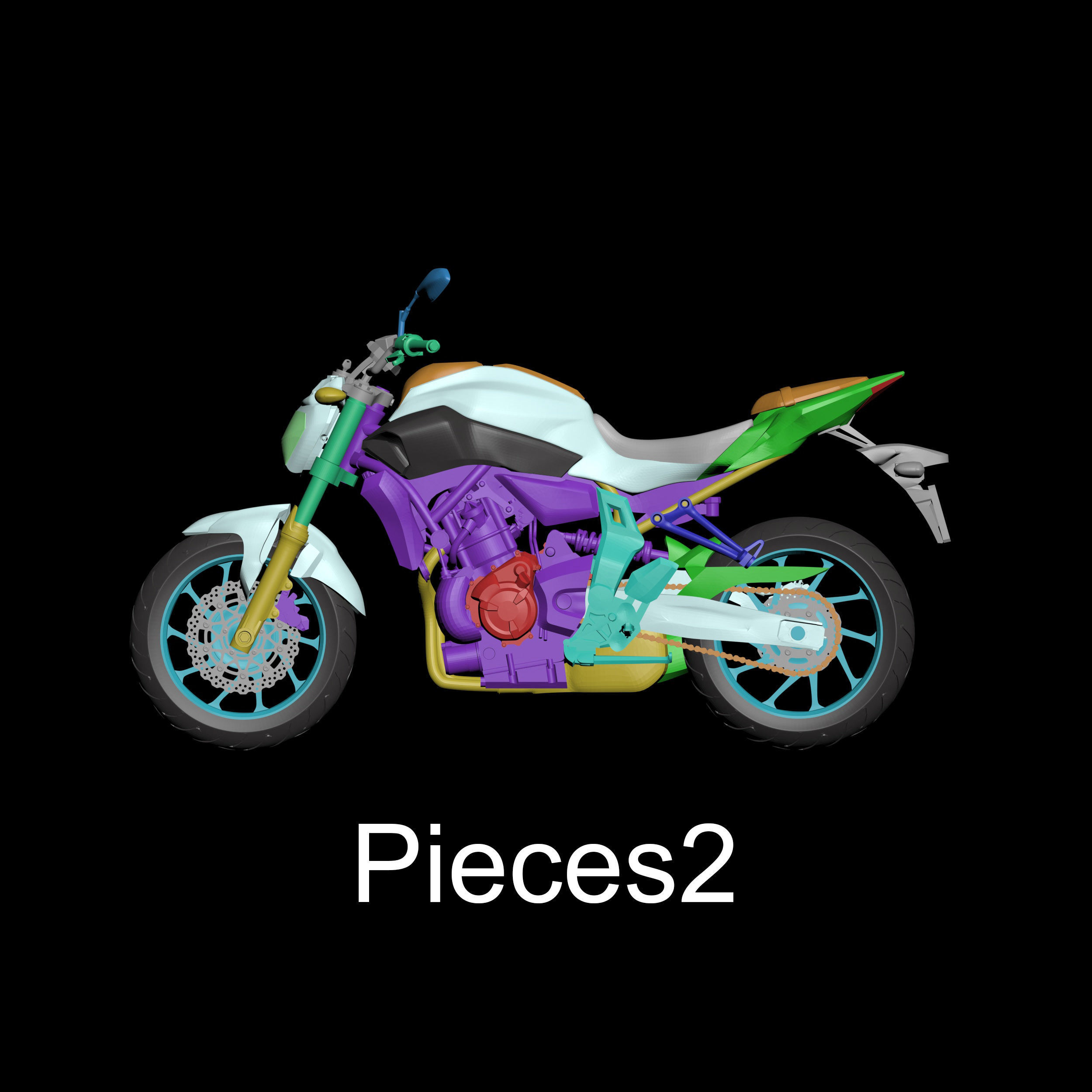 Yamaha MT-07  FZ-07 Street Motorcycle Ready to Print STL File 3D print model_17