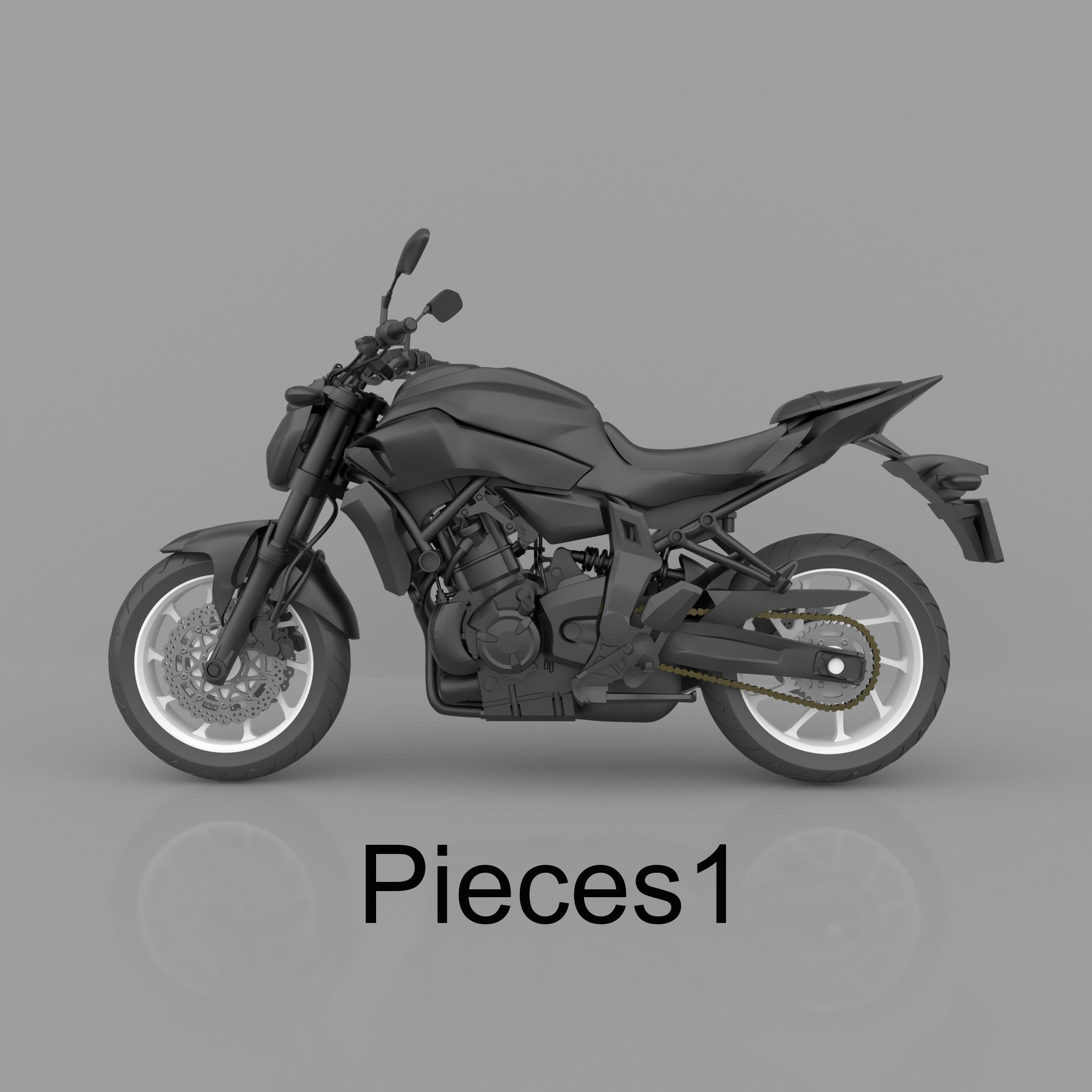 Yamaha MT-07  FZ-07 Street Motorcycle Ready to Print STL File 3D print model_11