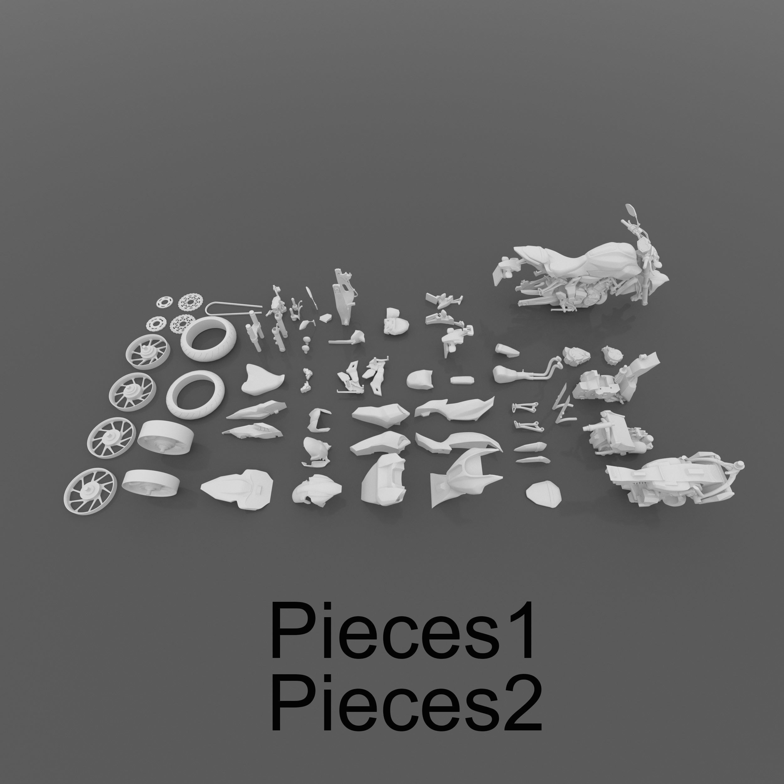 Yamaha MT-07  FZ-07 Street Motorcycle Ready to Print STL File 3D print model_19