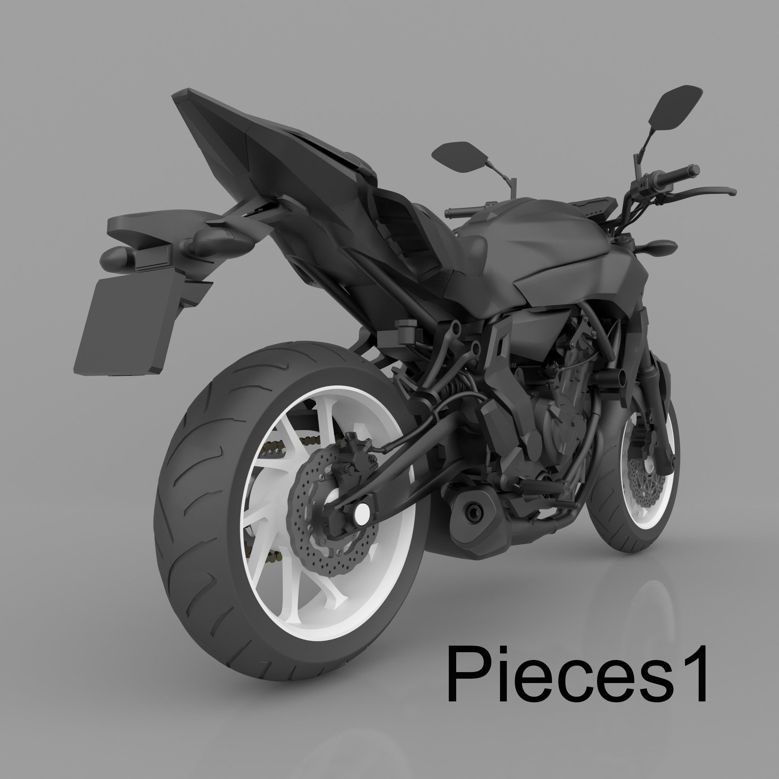 Yamaha MT-07  FZ-07 Street Motorcycle Ready to Print STL File 3D print model_9