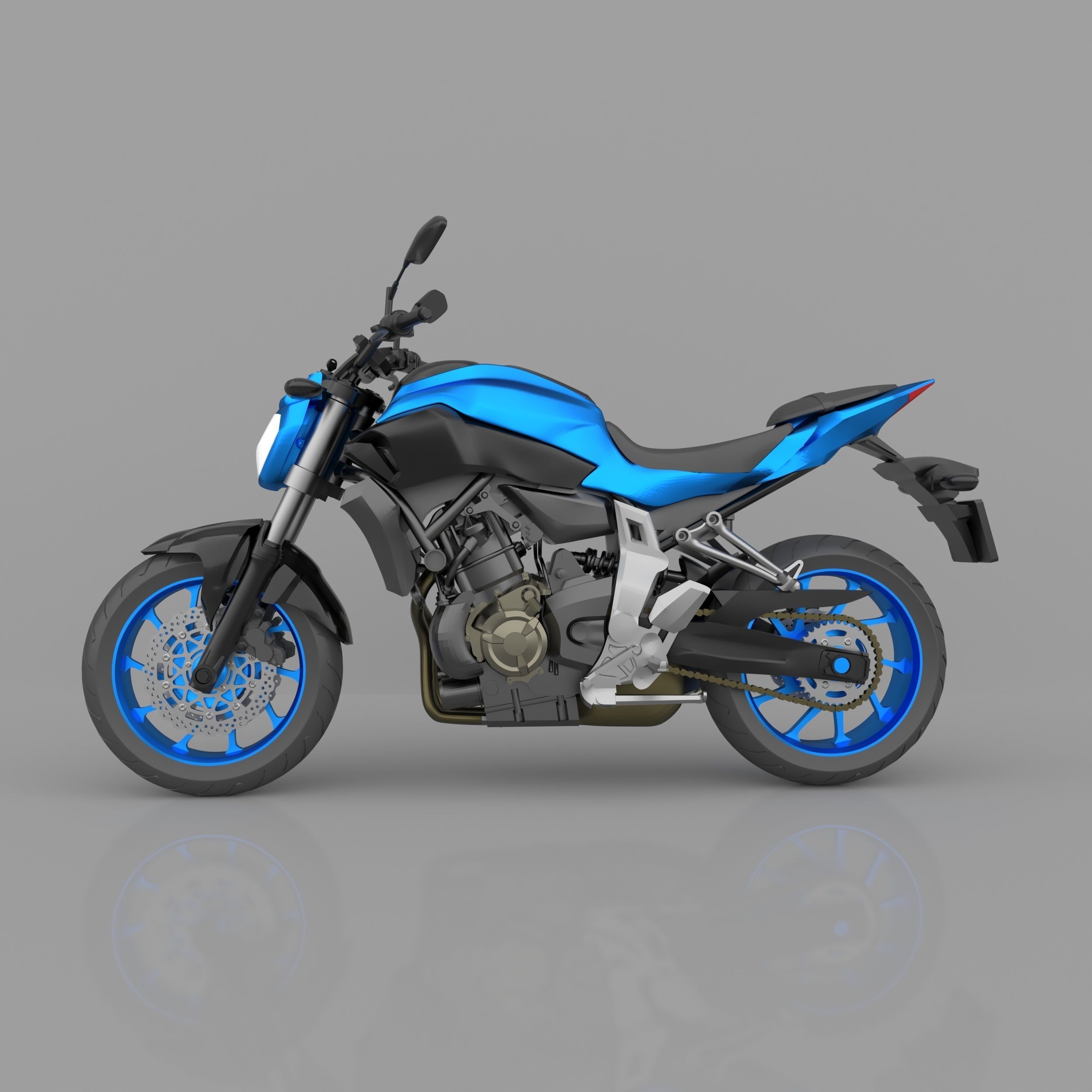 Yamaha MT-07  FZ-07 Street Motorcycle Ready to Print STL File 3D print model_1