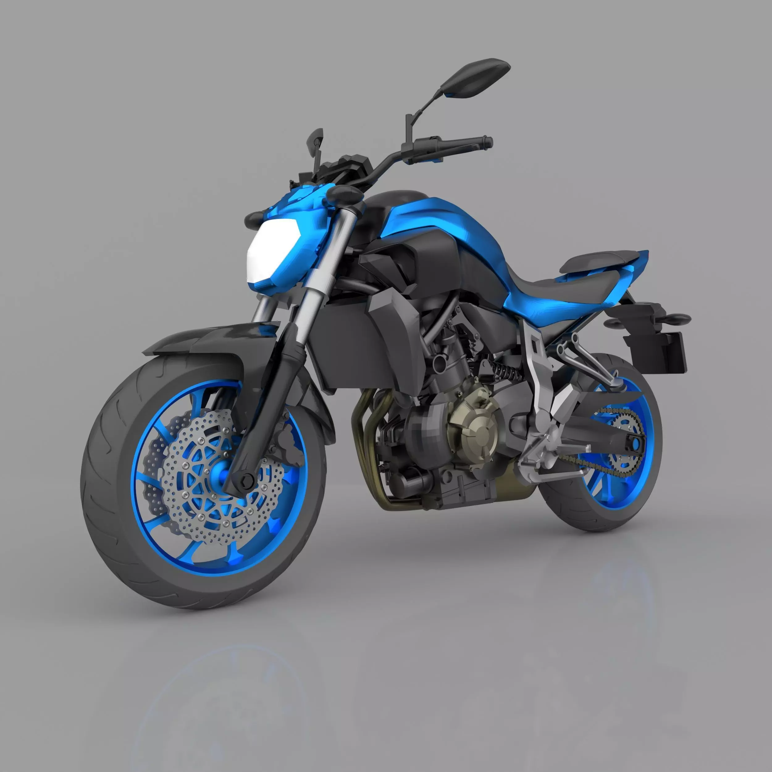Yamaha MT-07  FZ-07 Street Motorcycle Ready to Print STL File 3D print model_0