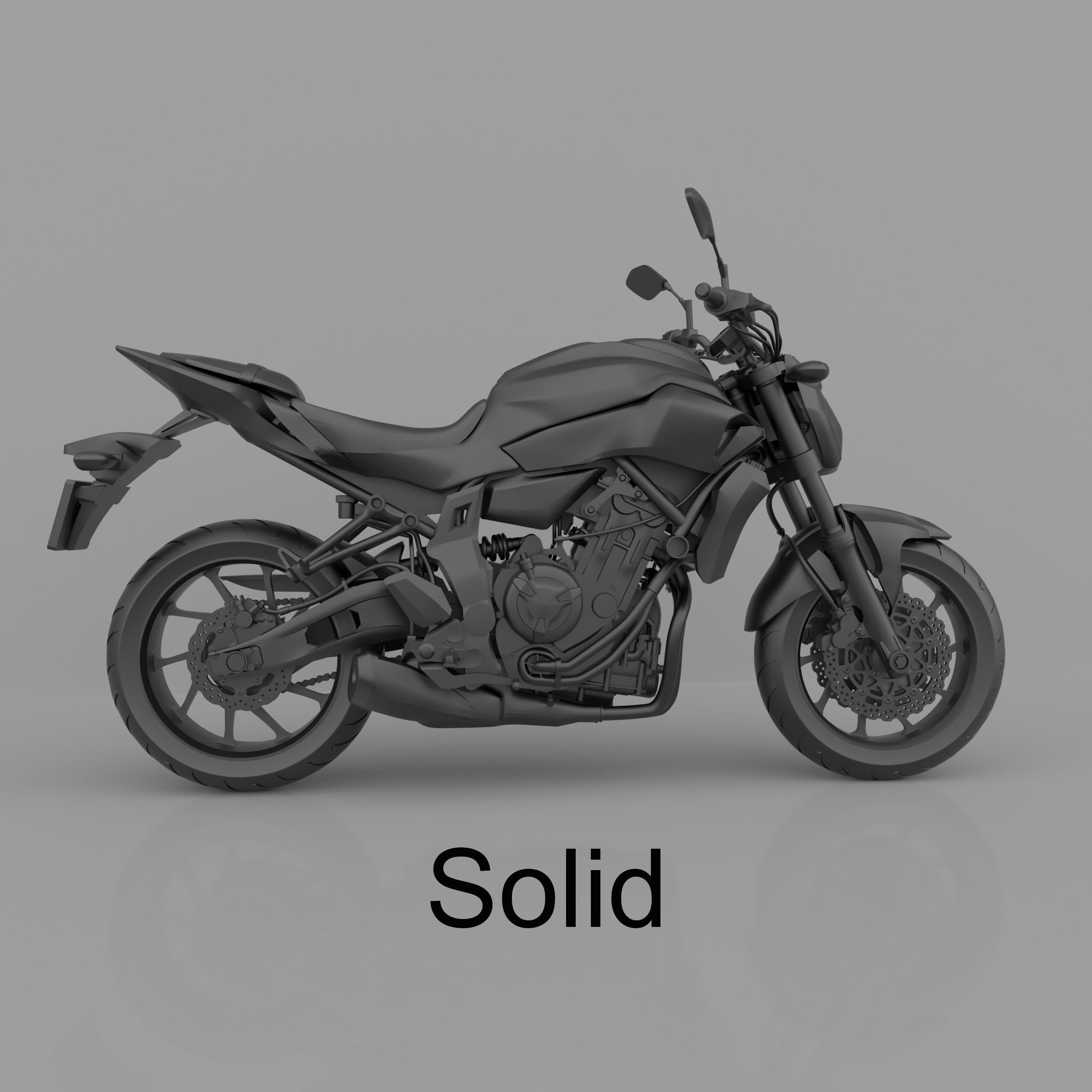 Yamaha MT-07  FZ-07 Street Motorcycle Ready to Print STL File 3D print model_13