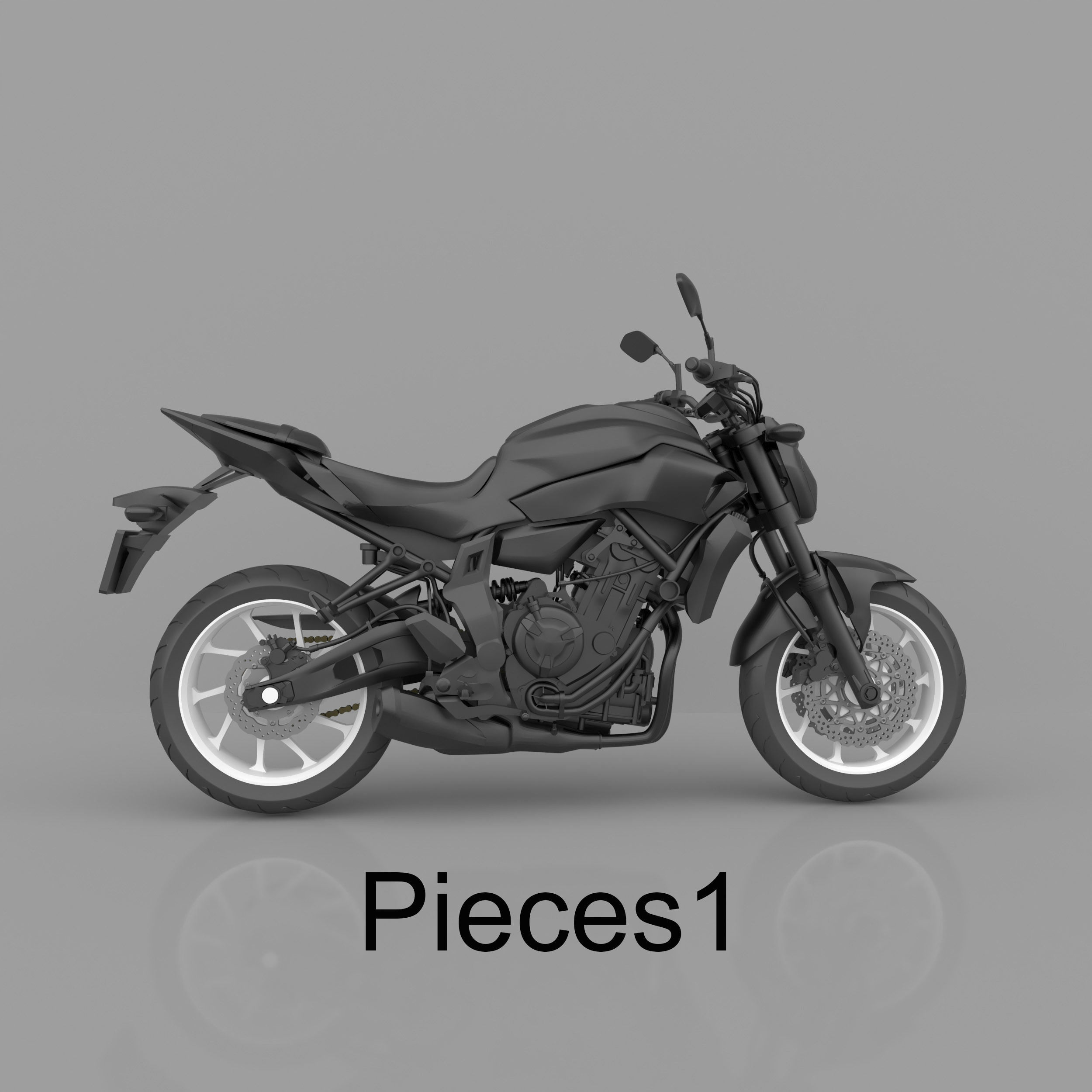 Yamaha MT-07  FZ-07 Street Motorcycle Ready to Print STL File 3D print model_8