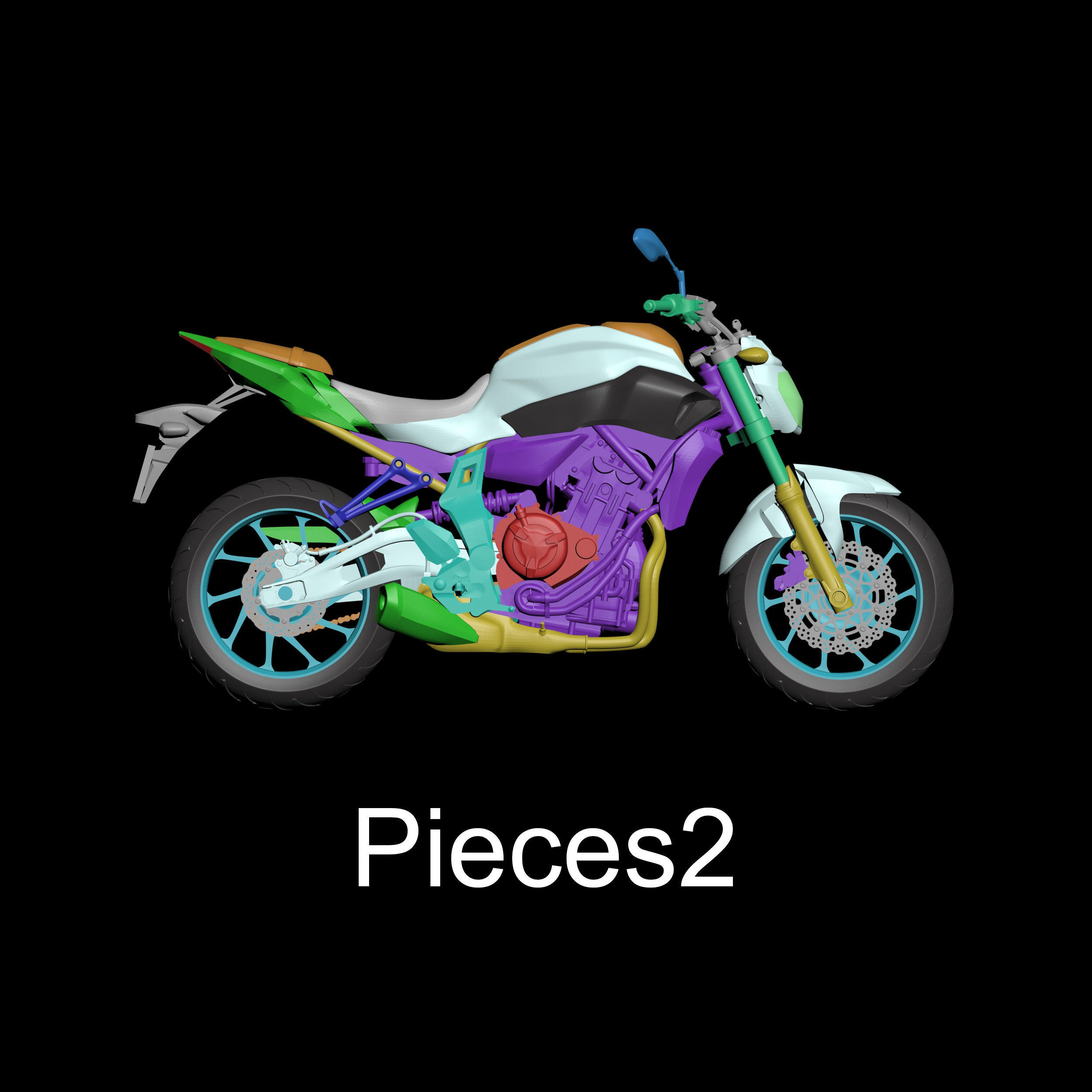 Yamaha MT-07  FZ-07 Street Motorcycle Ready to Print STL File 3D print model_16