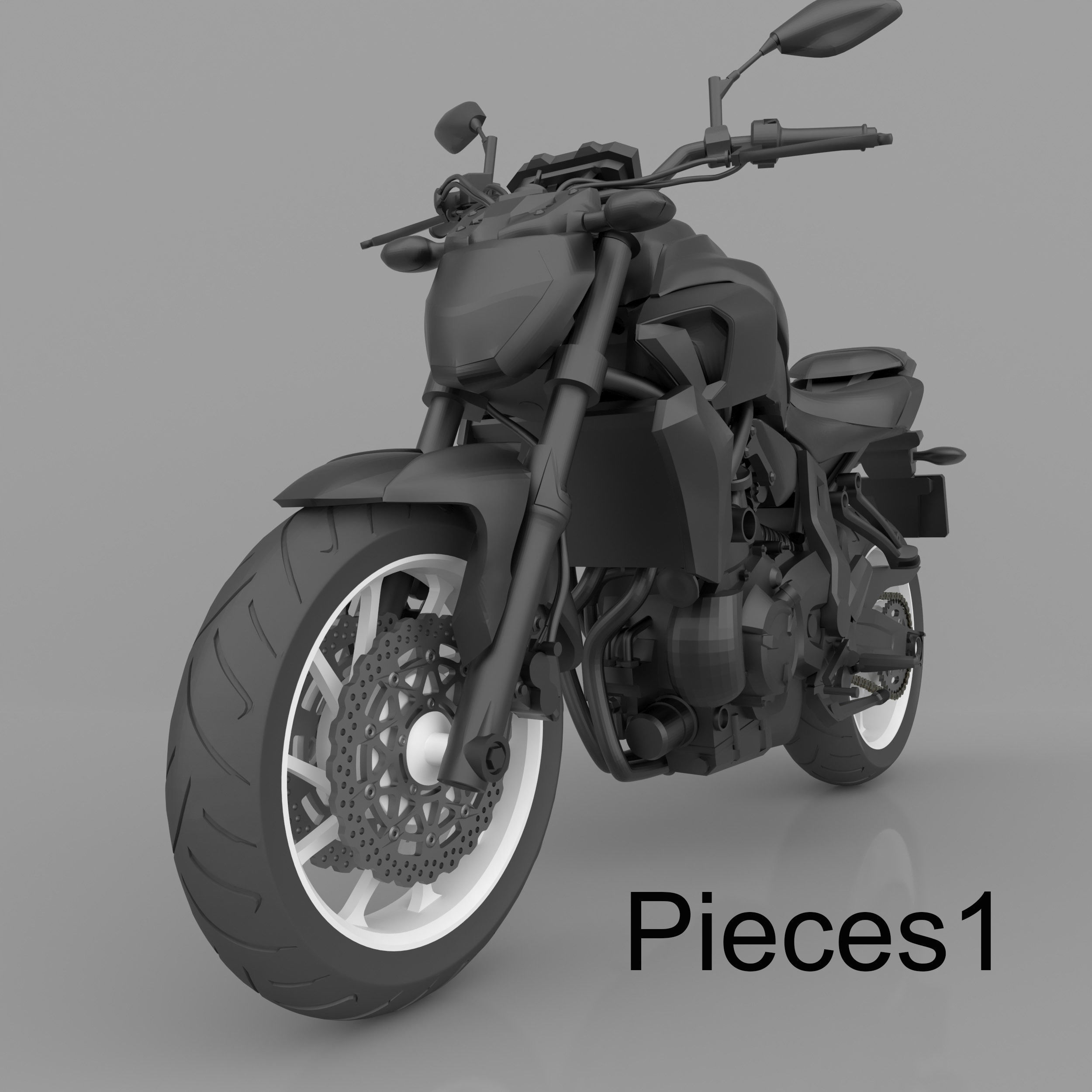 Yamaha MT-07  FZ-07 Street Motorcycle Ready to Print STL File 3D print model_10