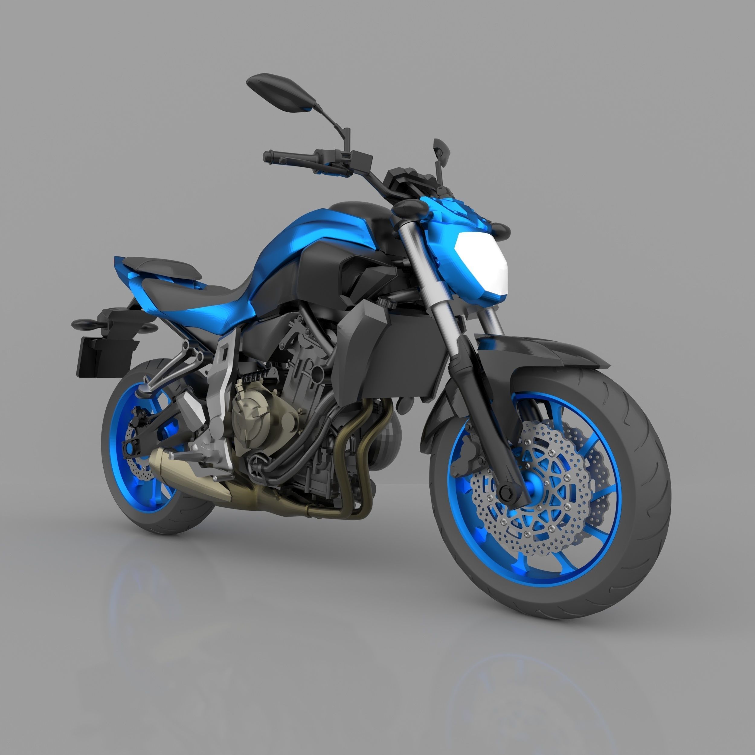 Yamaha MT-07  FZ-07 Street Motorcycle Ready to Print STL File 3D print model_5