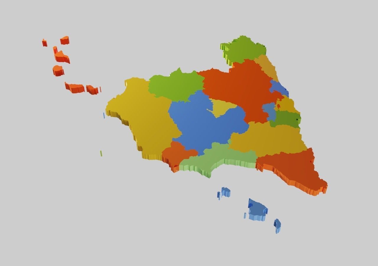 Spain 3D Map Low-poly 3D model_3