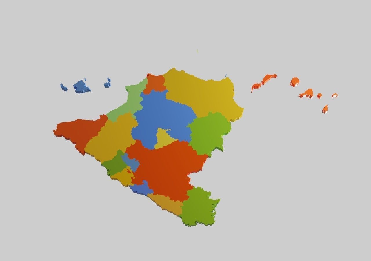 Spain 3D Map Low-poly 3D model_7