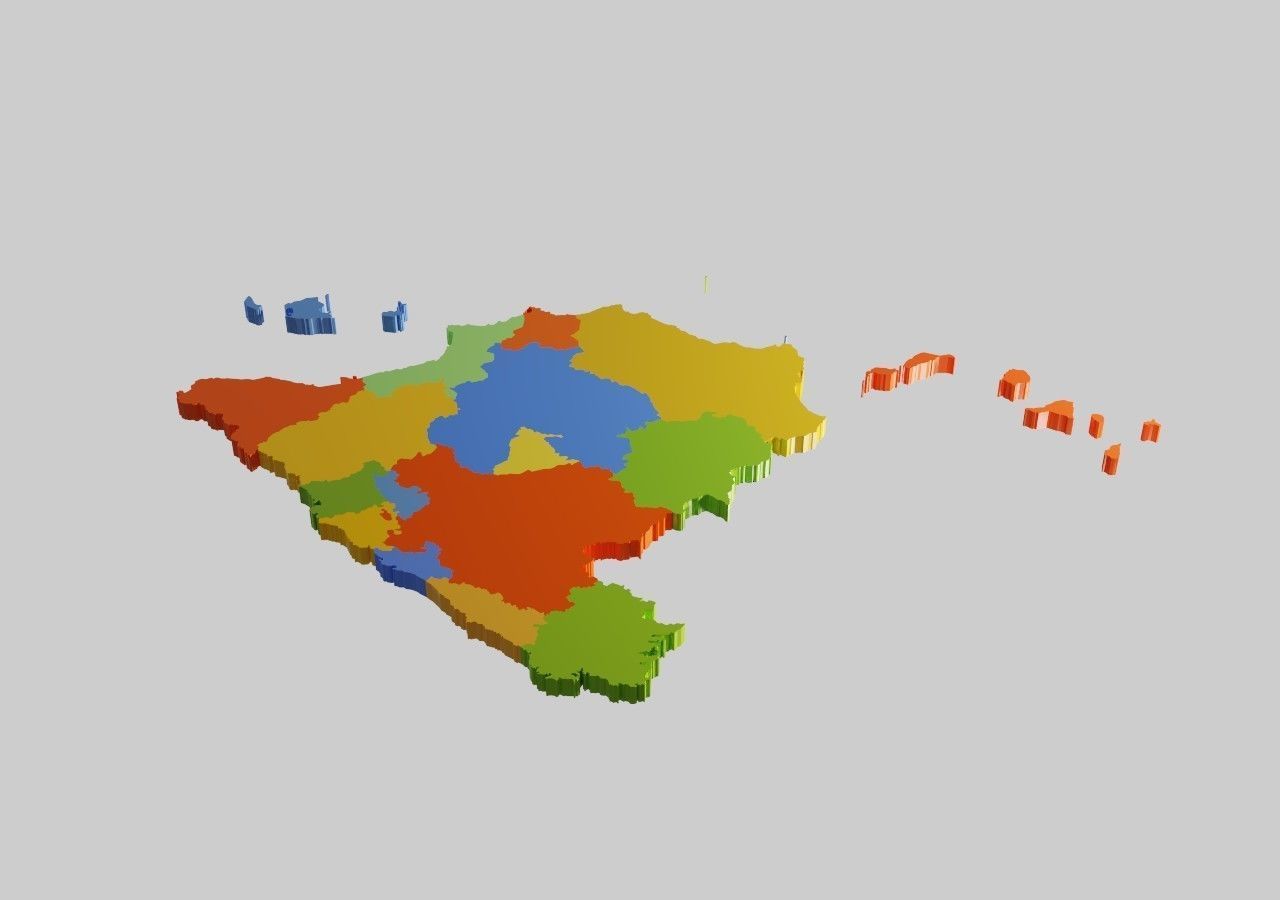 Spain 3D Map Low-poly 3D model_2