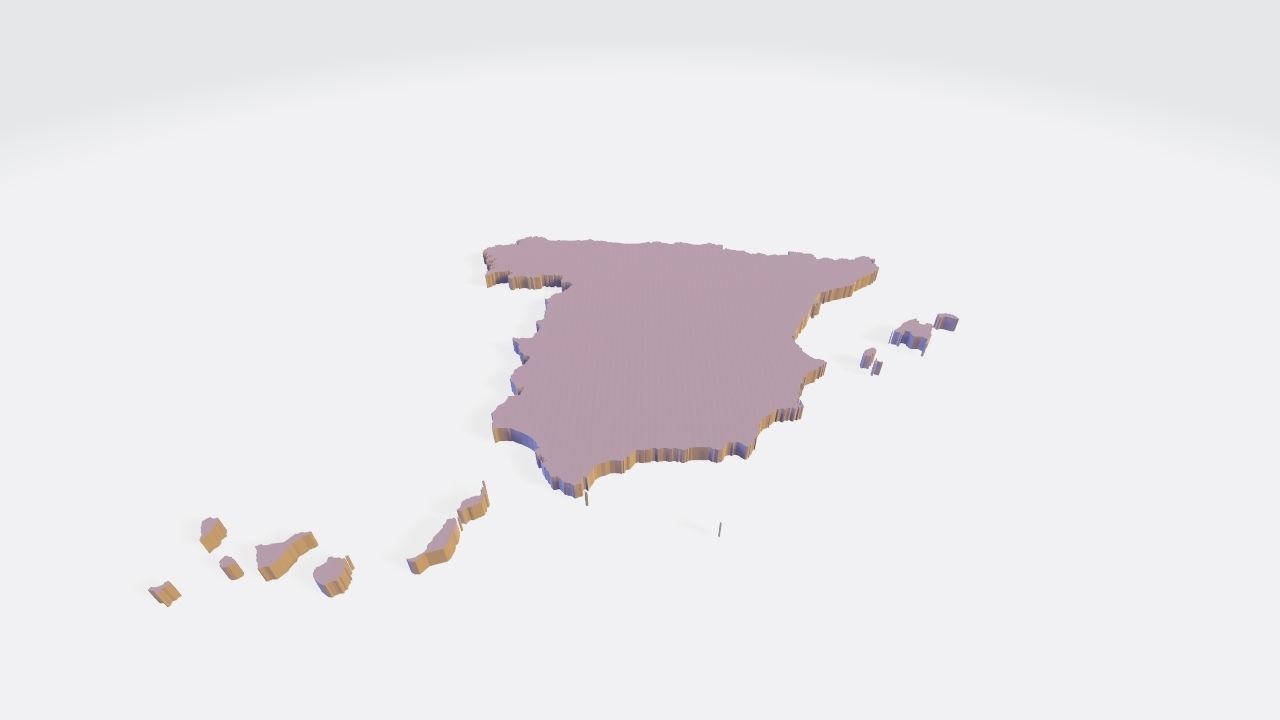 Spain 3D Map Low-poly 3D model_10