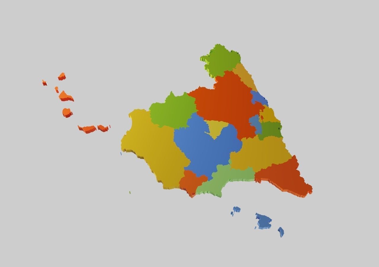 Spain 3D Map Low-poly 3D model_6