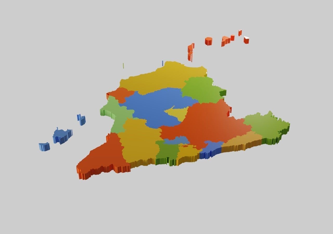 Spain 3D Map Low-poly 3D model_4