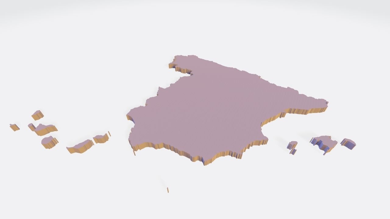Spain 3D Map Low-poly 3D model_8