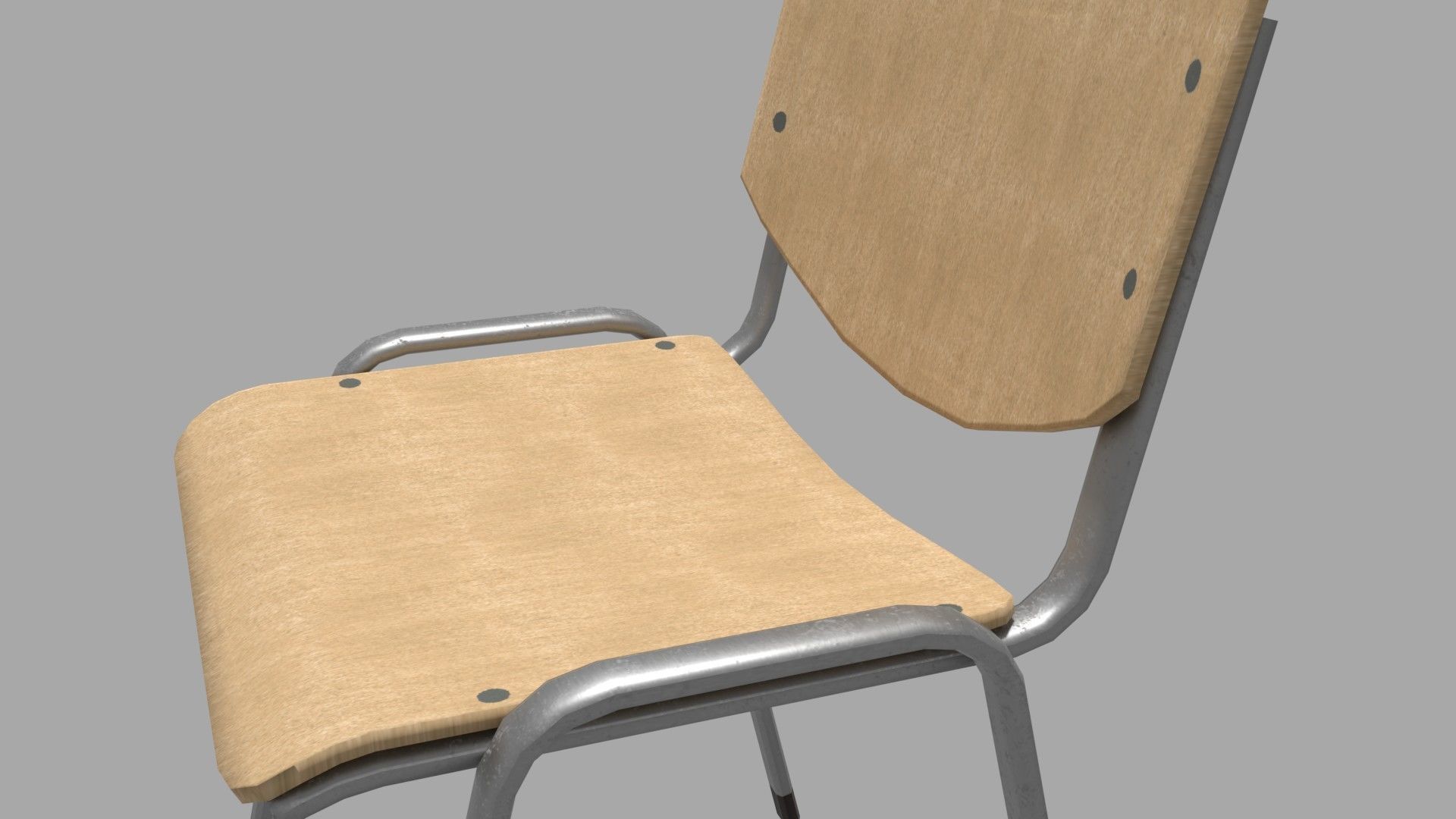 Canteen Chair Low-poly 3D model Low-poly 3D model_3