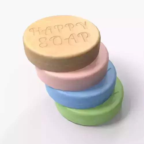 Circular Soap with 2 set of PBR Textures Low-poly 3D model