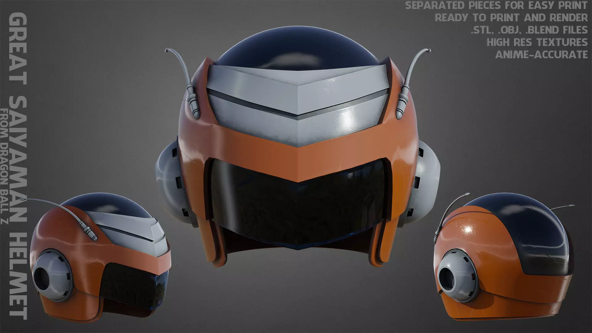 Great Saiyaman Helmet for Cosplay 3D print model_24