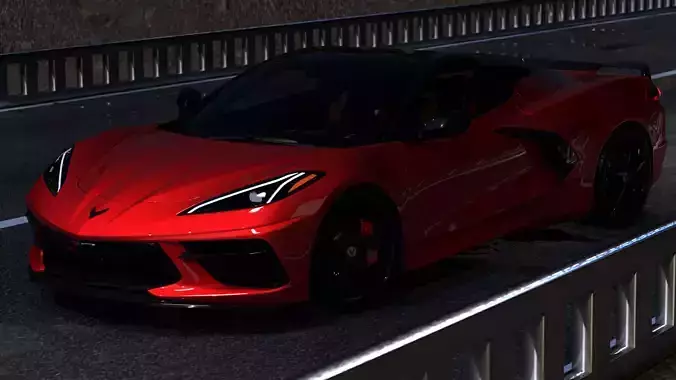 Rigacar sports car driving on highway 3D model