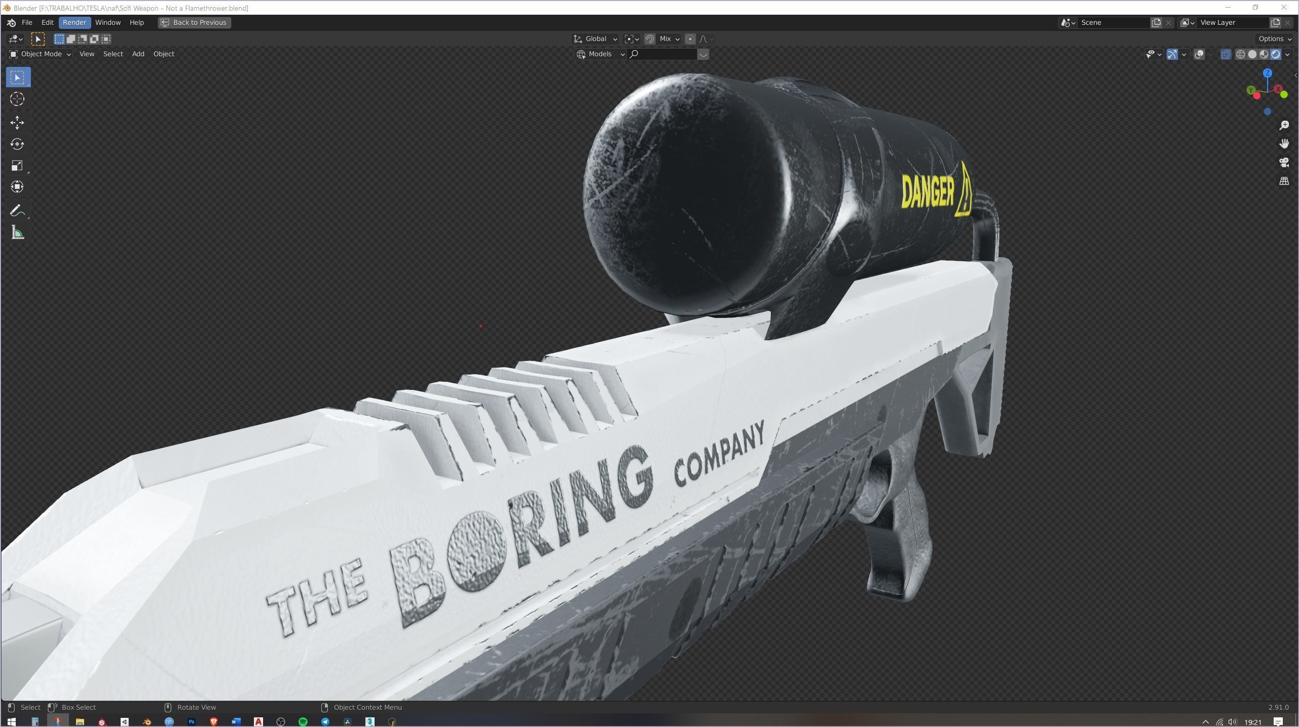 The Boring Company - Not a Flamethrower PBR 2K Textures Low-poly 3D model_6