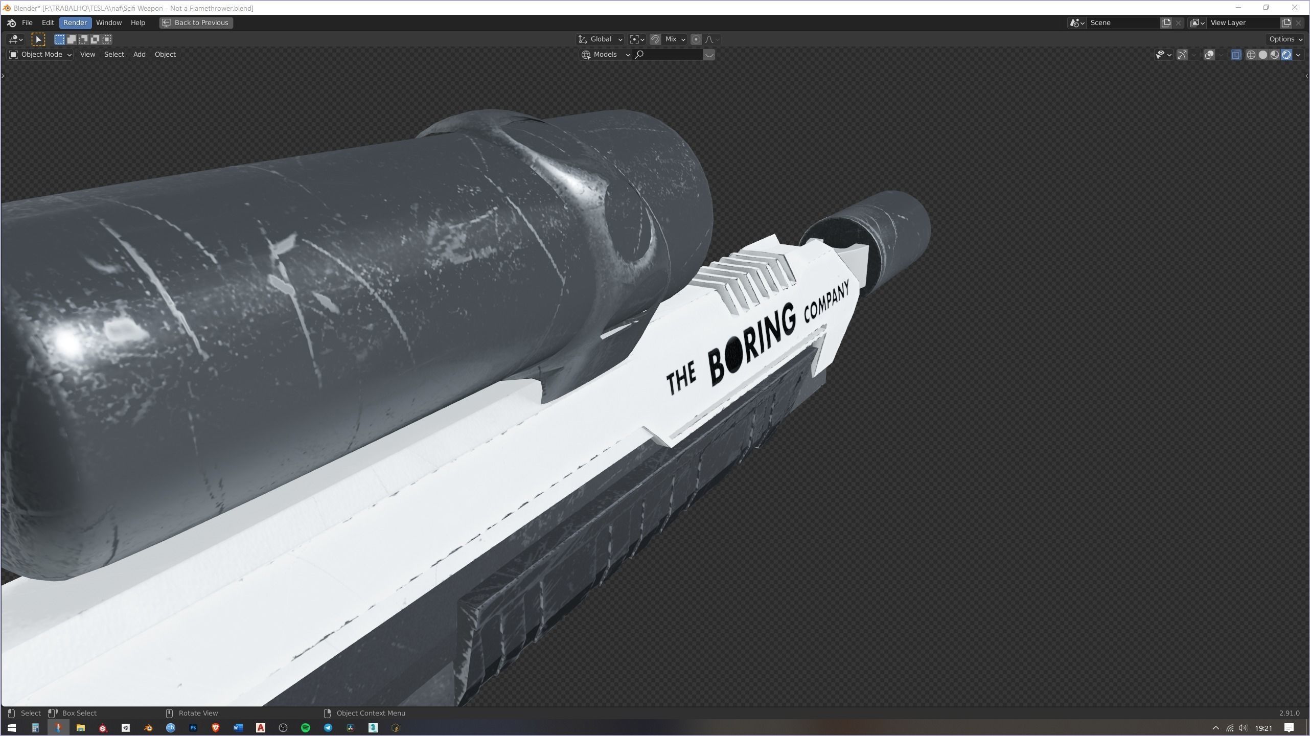 The Boring Company - Not a Flamethrower PBR 2K Textures Low-poly 3D model_7